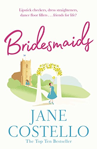 Book cover for "Bridesmaids" by Jane Costello, featuring a church and figures.