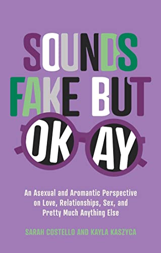 Book cover with colorful text and glasses, titled "Sounds Fake But Okay.