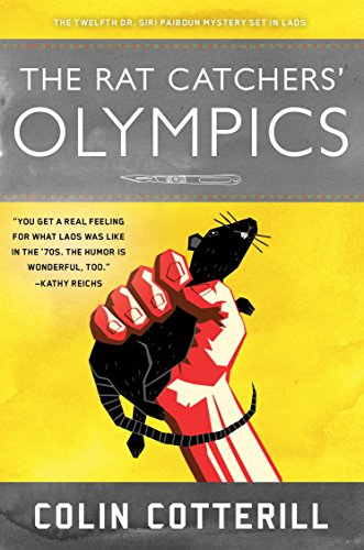 Book cover: yellow background, boxing glove, rat, and title “Rat Catchers’ Olympics.”