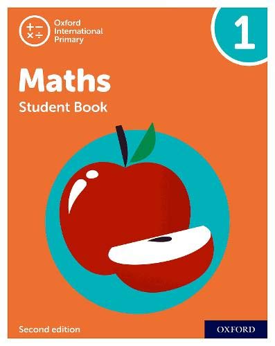 Primary maths student book cover with an apple and the number one.