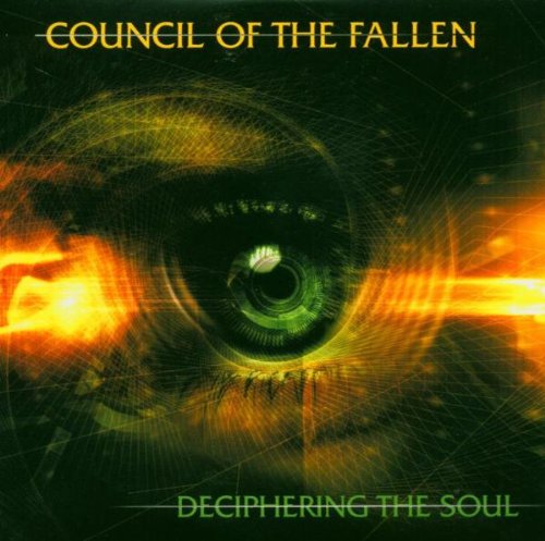 CD cover: close-up of a glowing eye with fiery orange and green effects.