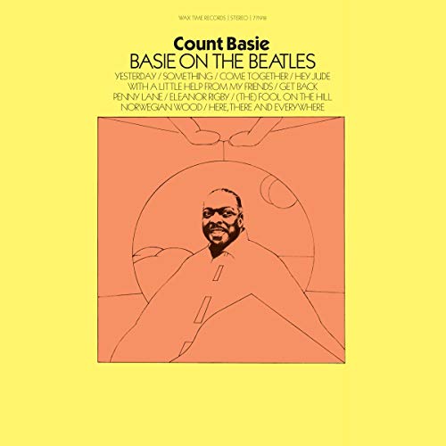Album cover for Count Basie's "Basie On The Beatles" vinyl record.