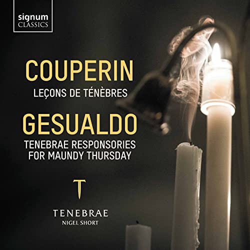 CD cover for Couperin & Gesualdo’s “Tenebrae” with burning candles.
