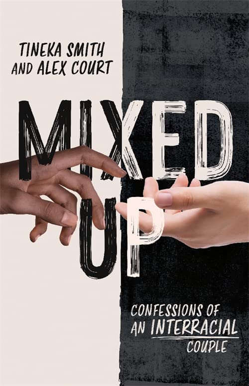 Book cover: "Mixed Up" with hands of different skin tones touching.