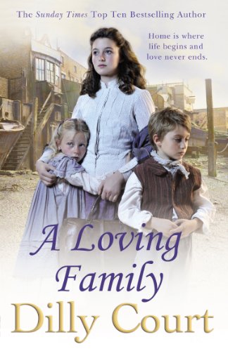 Book cover: three children in vintage clothing, titled "A Loving Family".