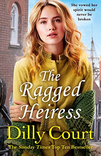 Book cover featuring a young woman with long blonde hair, “The Ragged Heiress”.