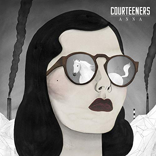 CD cover for Courteeners’ “Anna” featuring a face with horse reflections.