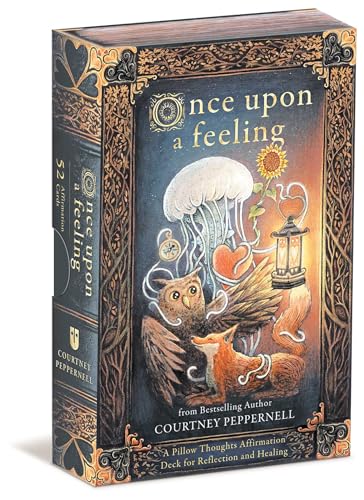 Once Upon a Feeling affirmation deck box featuring an owl, fox, and jellyfish illustration.