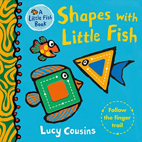 Book cover: colorful fish-shaped cutouts with geometric shapes, for young children.