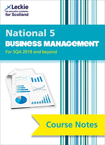 Blue textbook cover for National 5 Business Management with graphs.