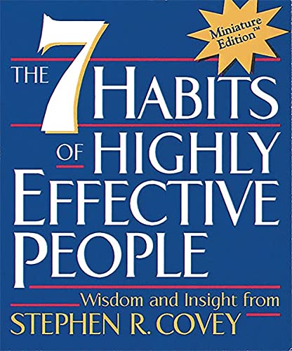 Book cover for The Seven Habits of Highly Effective People Miniature Edition by Stephen Covey.
