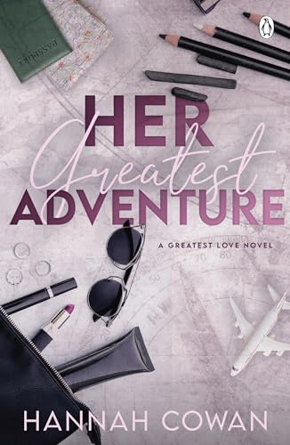 Book cover with travel items: passport, plane, sunglasses, and lipstick.