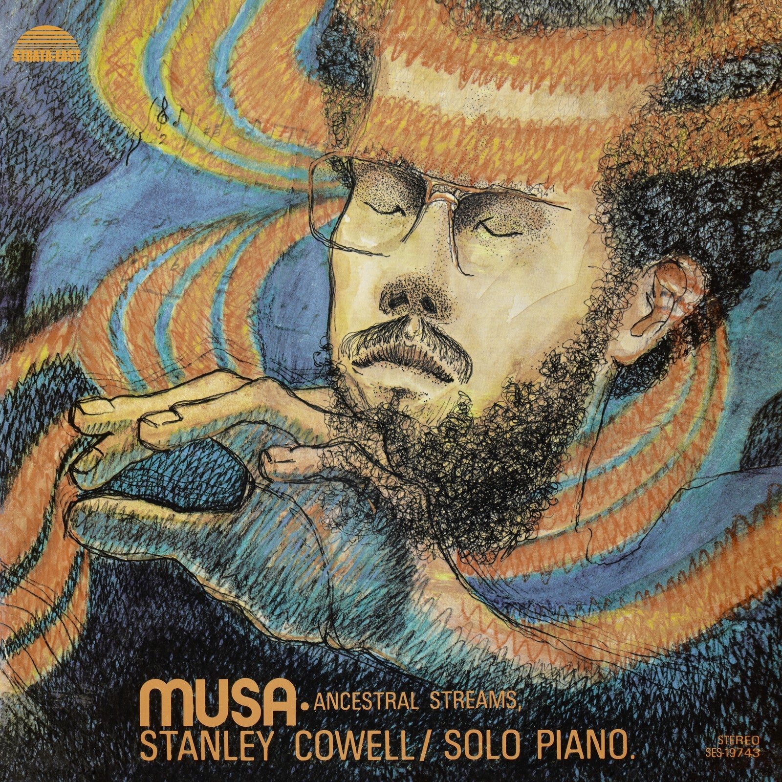 Album cover for Stanley Cowell’s “Musa: Ancestral Streams” featuring a portrait.