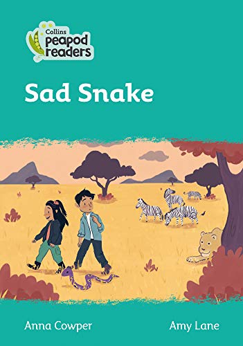 Book cover: children, a snake, and zebras in a savanna landscape.