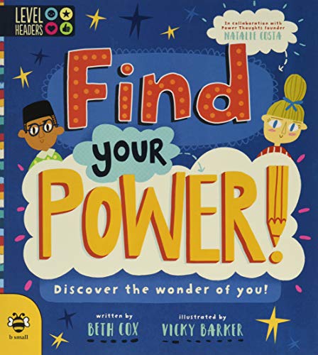 Book cover: "Find Your Power!" with diverse children and bright colors.