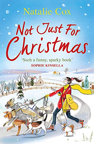 Book cover: woman walking many dogs in a snowy, illustrated landscape.