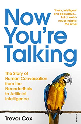 Book cover: "Now You're Talking" with a parrot perched on a branch.