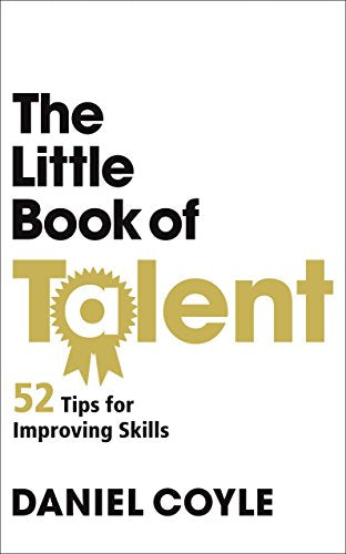 "The Little Book of Talent" cover, white background, black and gold text, ribbon graphic.