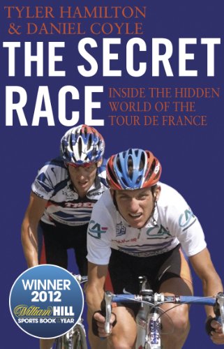 Book cover featuring two cyclists racing, titled “The Secret Race.”