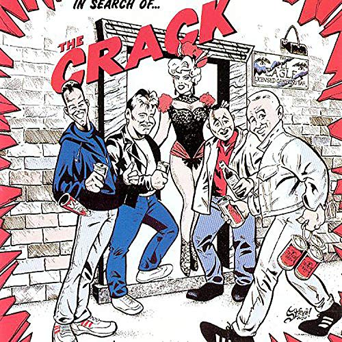 Album cover for "The Crack" featuring cartoon figures outside a bar.