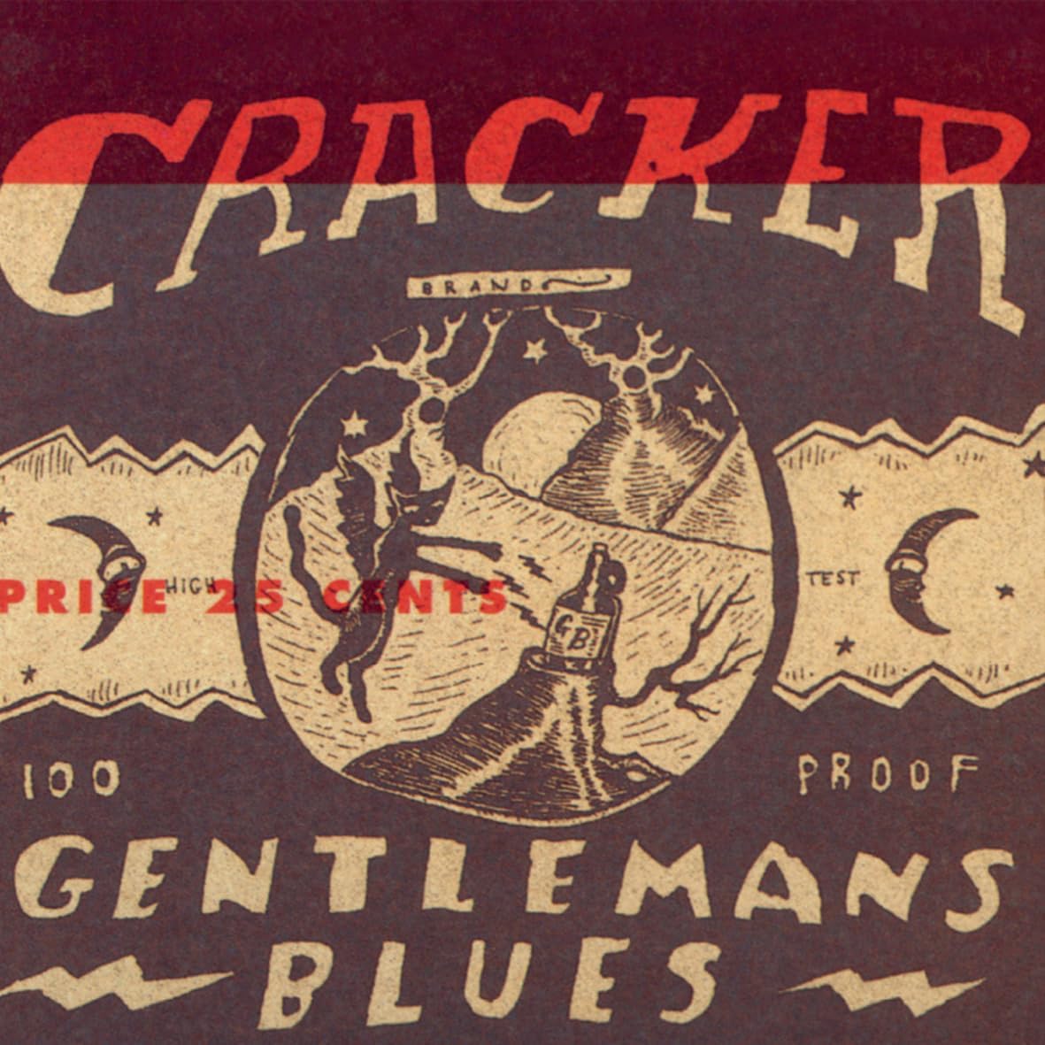 Cracker “Gentleman’s Blues” vinyl record cover with rustic, vintage design.