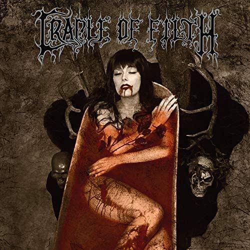 Cradle of Filth album cover: woman with blood, antlers, and skulls.