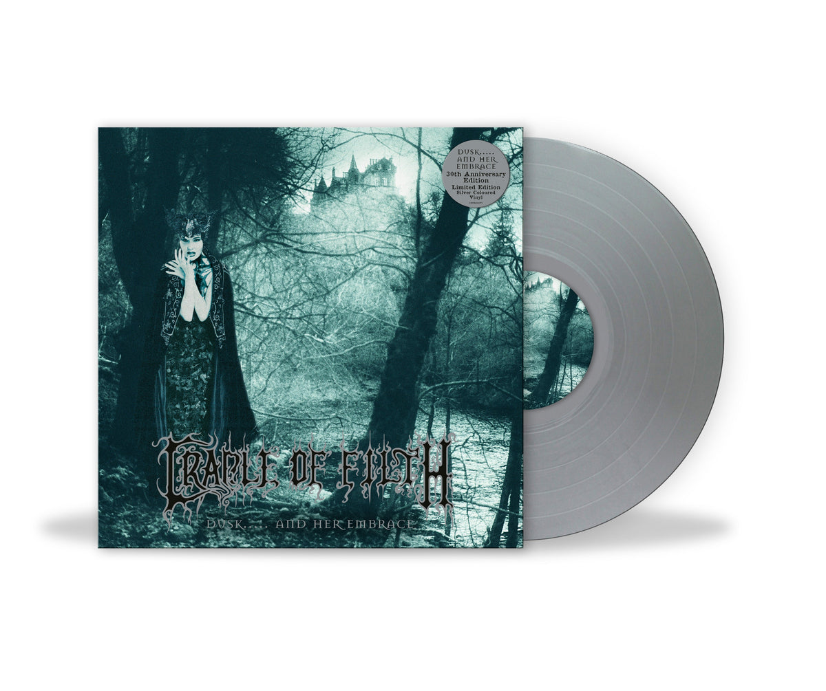 Cradle of Filth" vinyl record with gothic artwork of a woman in a forest.