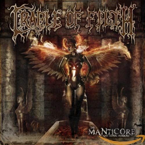 Cradle of Filth album cover featuring a winged figure in front of ruins.