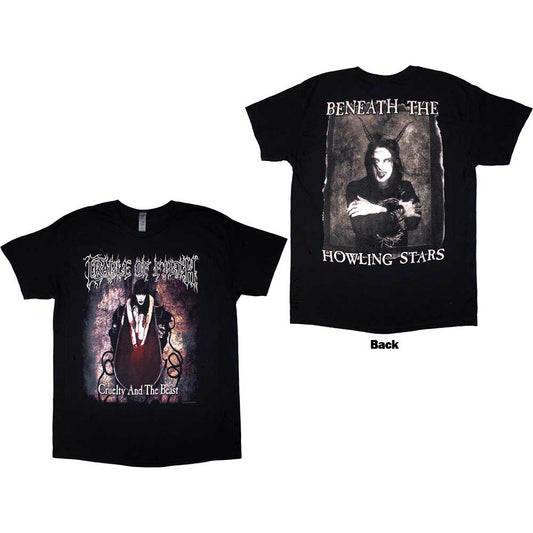 Black t-shirt featuring Cradle of Filth's "Cruelty & The Beast" album cover art.