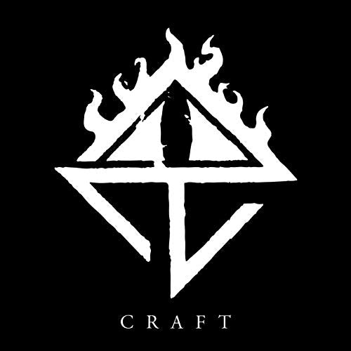 White triangle with a dark figure inside, flames above, text "CRAFT" below.