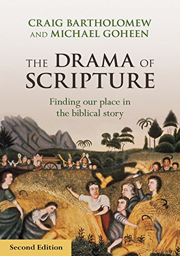 Book cover of The Drama of Scripture featuring a painting of people harvesting wheat.