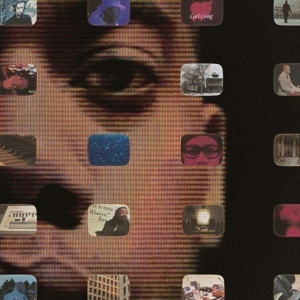 Collage portrait of Carl Craig with embedded photographs on a dark background.