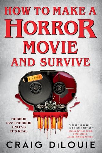 Book cover: "How to Make a Horror Movie and Survive" with film reels.