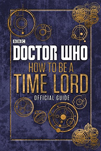 “Doctor Who” book cover with gold Time Lord symbols on dark blue.