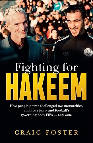Book cover: two men smiling, with title "Fighting for Hakeem" in gold.