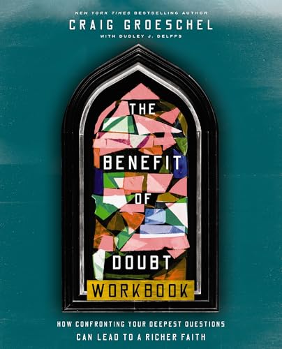 Book cover with stained-glass design and title “The Benefit of Doubt Workbook.”