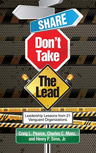 Book cover with road signs displaying "Share, Don't Take The Lead.