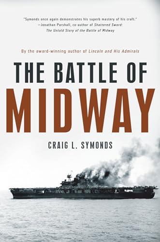 Book cover for "The Battle of Midway" with a wartime naval ship.