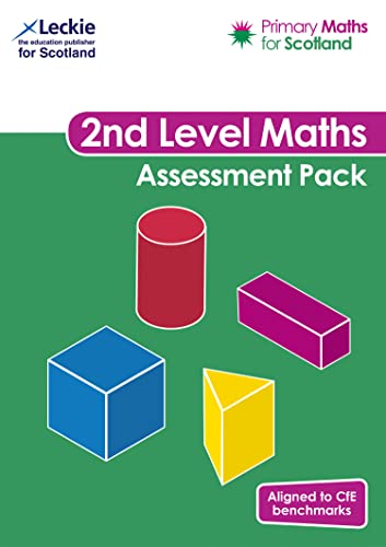 Second Level Maths Assessment Pack cover with geometric shapes.