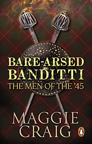 Book cover: crossed swords, shield, tartan background, and title "BareArsed Banditti".