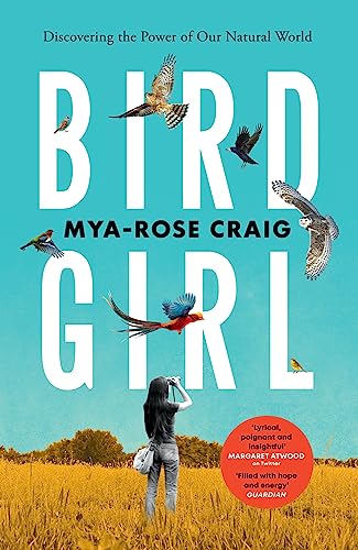 Book cover featuring birds, large text “Birdgirl”, and a person with binoculars.