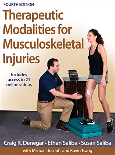Book cover: “Therapeutic Modalities for Musculoskeletal Injuries” with healthcare professionals.