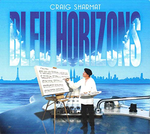 Album cover: Craig Sharmat composing on a yacht with a city skyline.