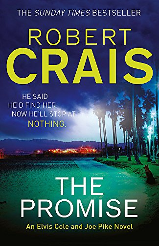 Book cover: “The Promise” by Robert Crais, with a beach and palm trees.