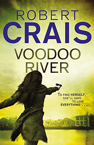 Book cover featuring a woman holding a gun against a yellow, hazy river background.