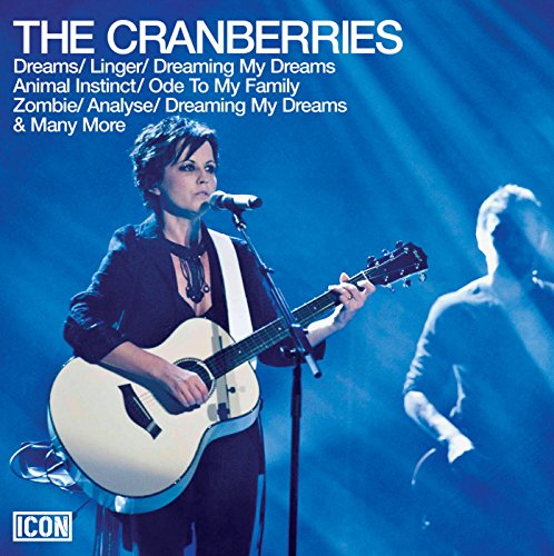 CD cover for The Cranberries’ “Icon” featuring Dolores O’Riordan with guitar.