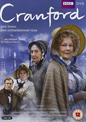 "Cranford" DVD cover featuring four actors in period costumes against a blue background.