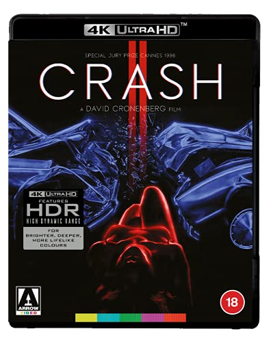Crash" Blu-ray cover with shattered car glass and a red-lit figure.
