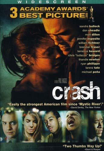 Crash" DVD cover featuring a couple embracing and faces below.