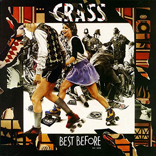 CD cover: two women on roller skates, police arresting people in background.